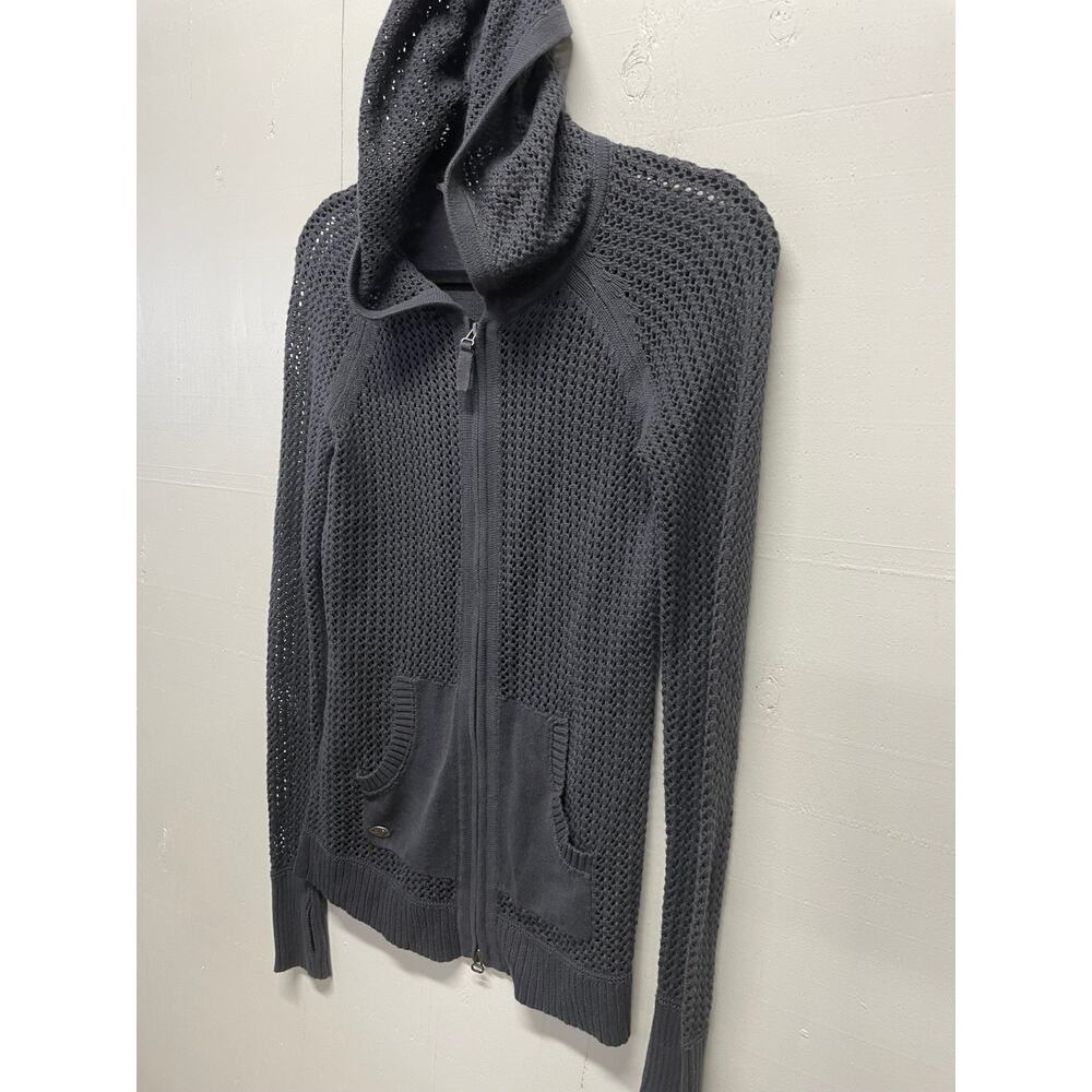 Athleta Women's Lightweight Sweater Jacket Activewear Small Charcoal Gray Hood - Picture 6 of 10